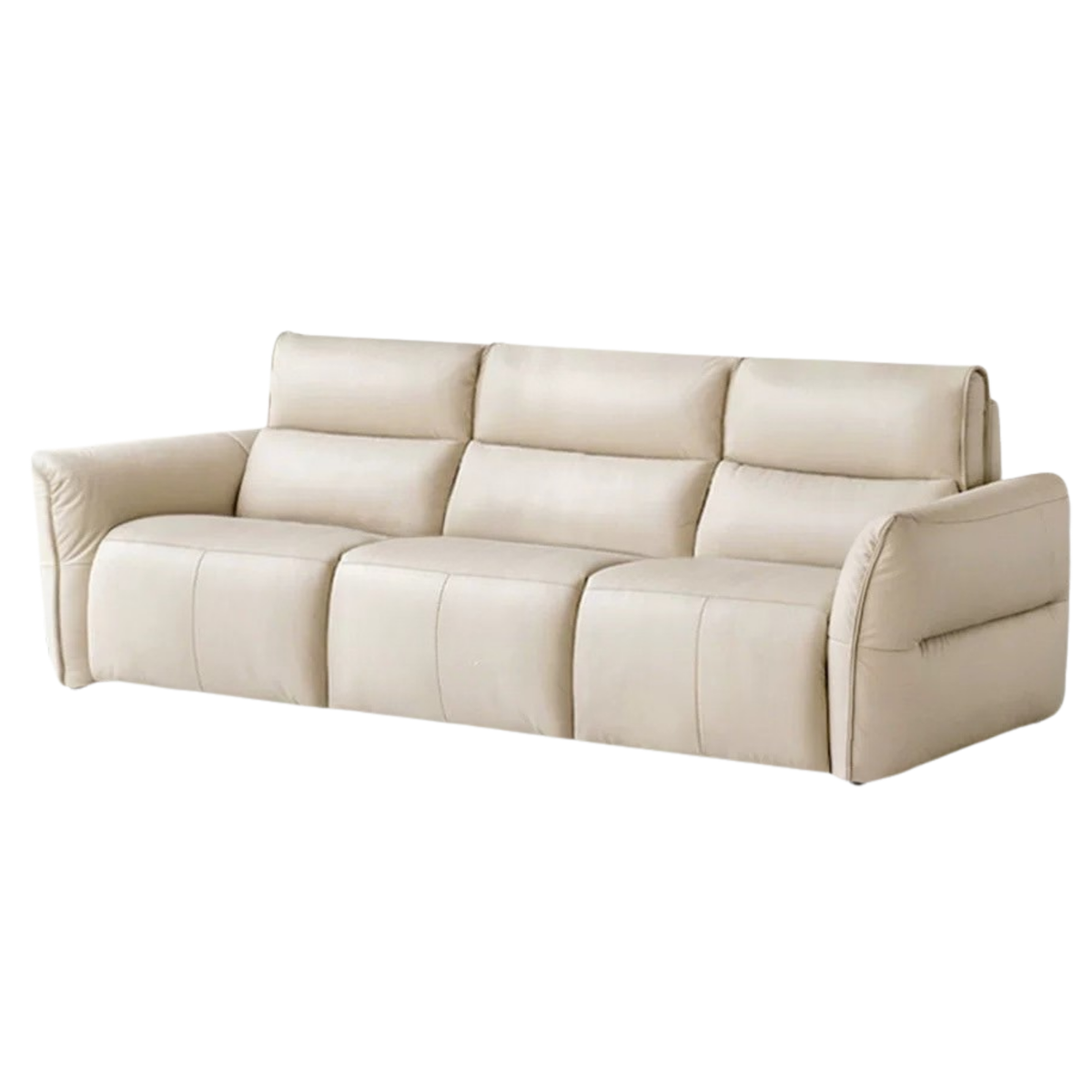Genuine Leather Sofa Italian Light Luxury Tofu Block Sofa