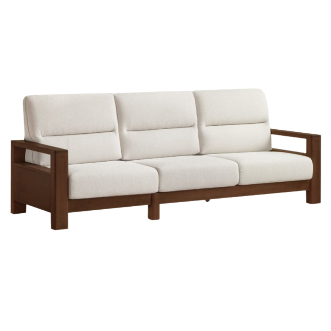 Sandalwood Solid Wood Fabric Sofa