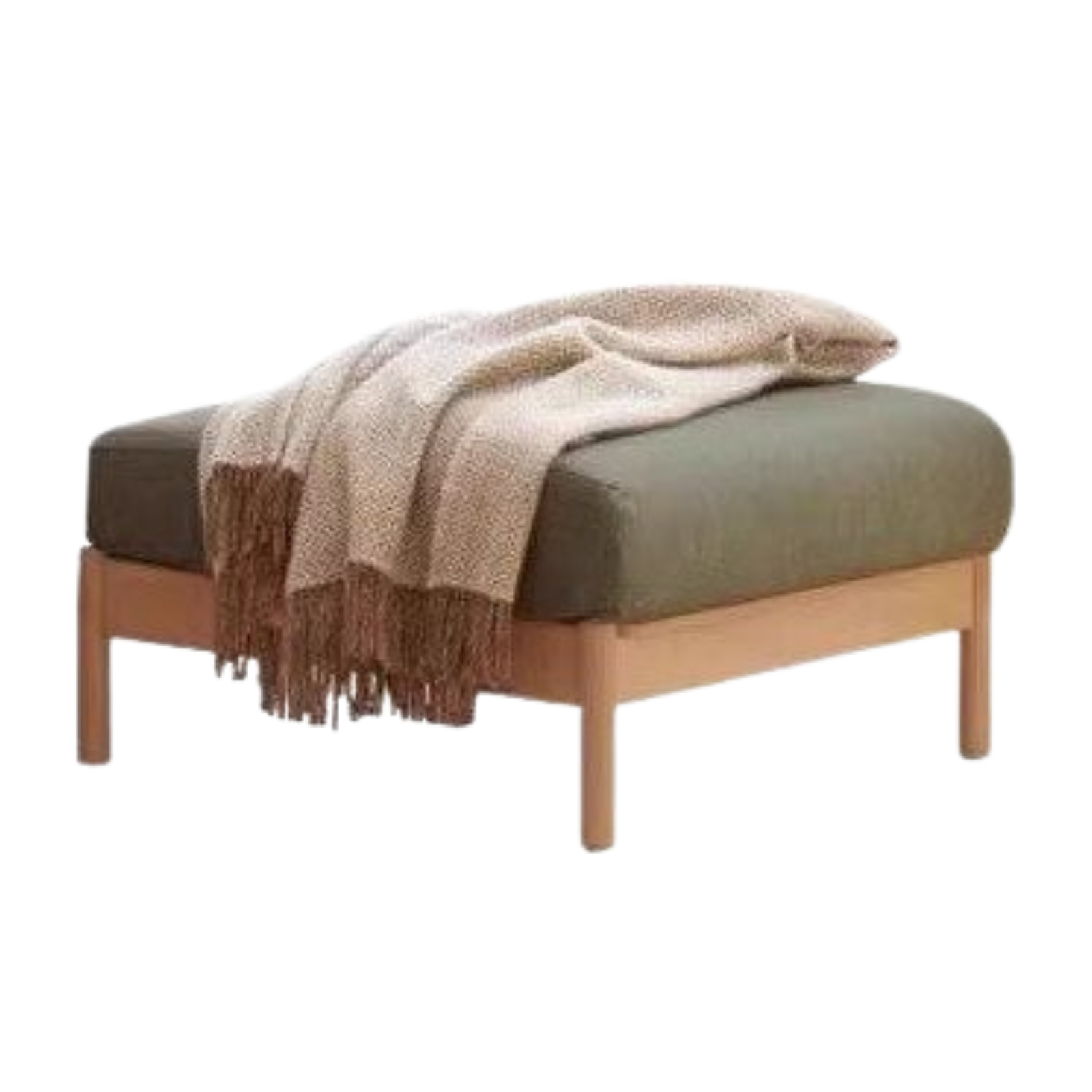 Oak, Ash, Cherry, Black Walnut Solid Wood Casual Footstool with Modern Minimalist Style