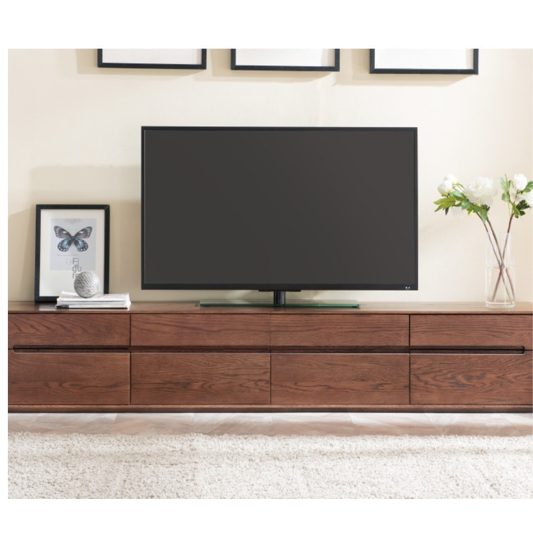 Oak Solid Wood TV Cabinet Modern minimalist Floor Cabinet-