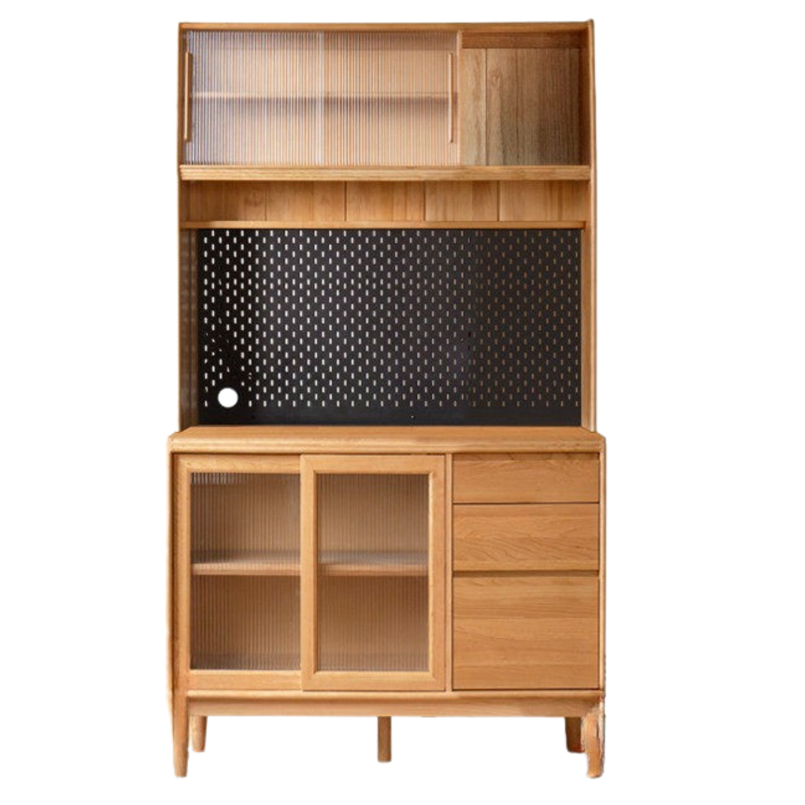 Cherry, Oak, Birch Solid Wood Rock Board Dining Cabinet Integrated High