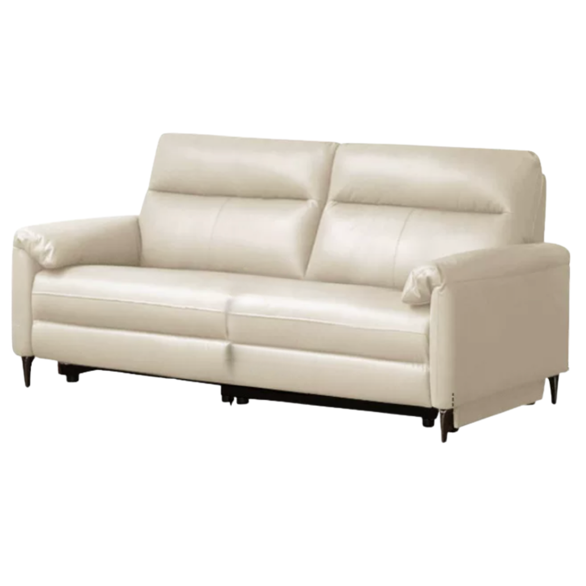Leather Power Reclining Sofa with Adjustable Headrest and USB Charging Port