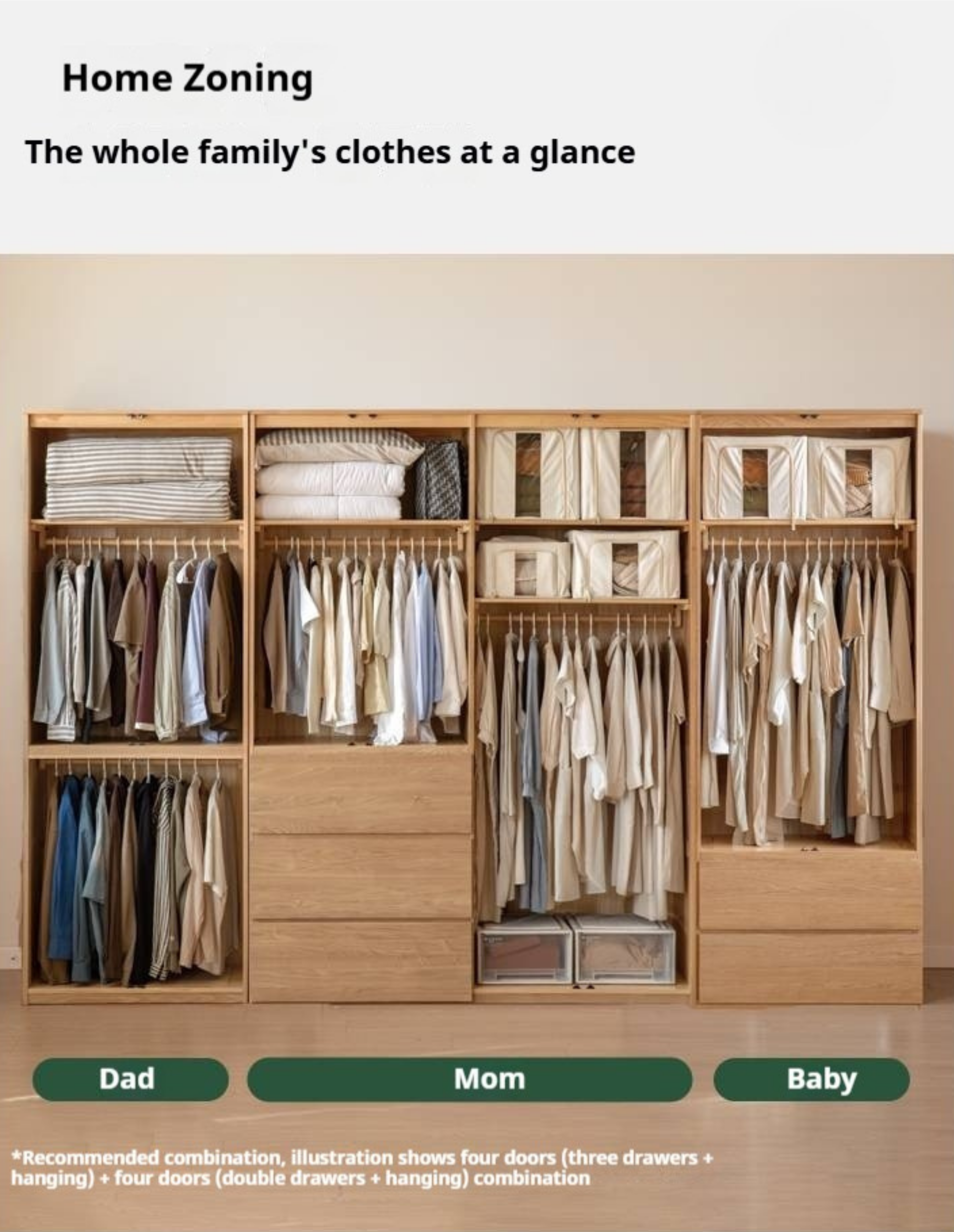 Ash Solid Wood Open Door Storage Cabinet
