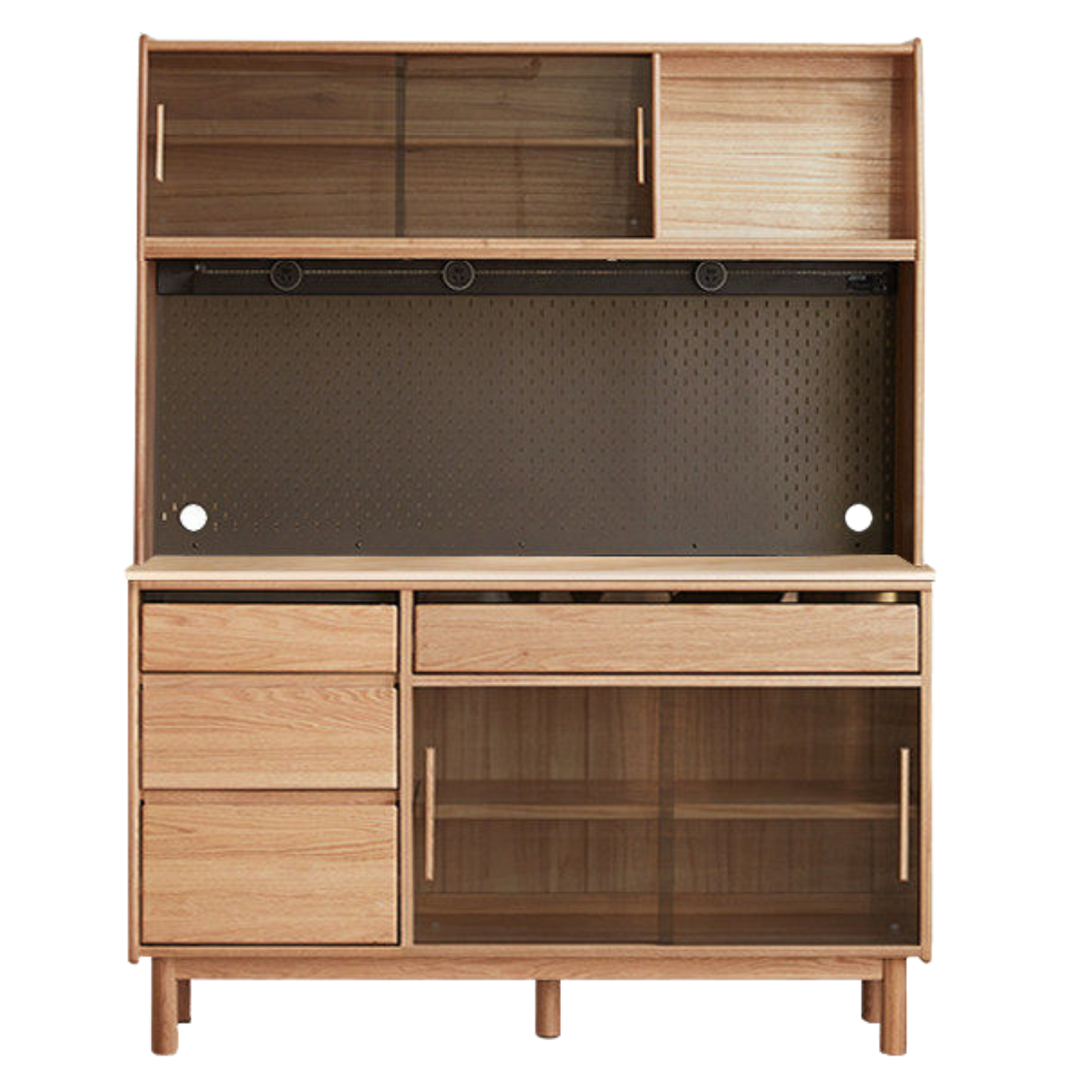 Oak, Ash Solid Wood Modern Rock Board Sideboard