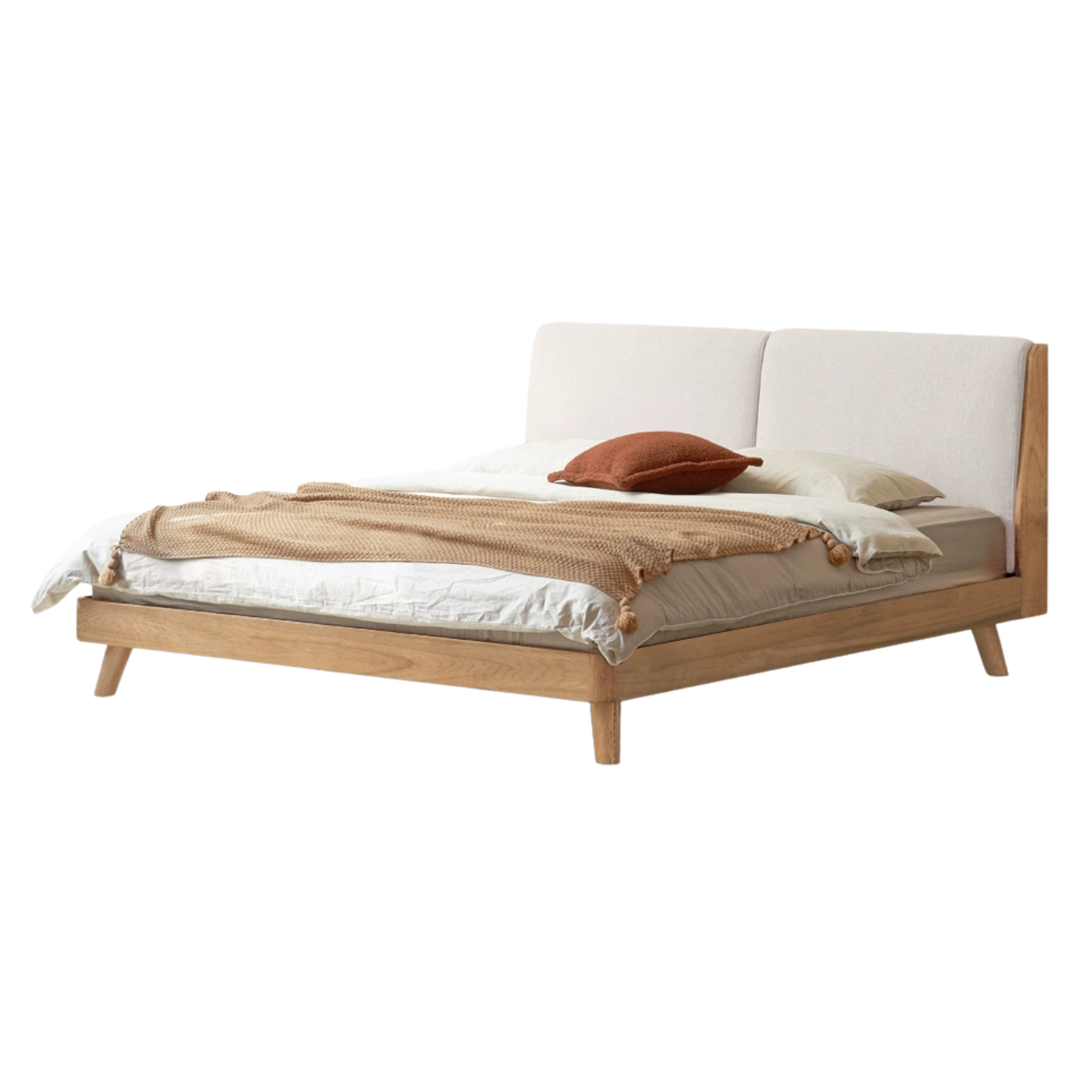 Rubberwood, Oak solid wood Soft Bed