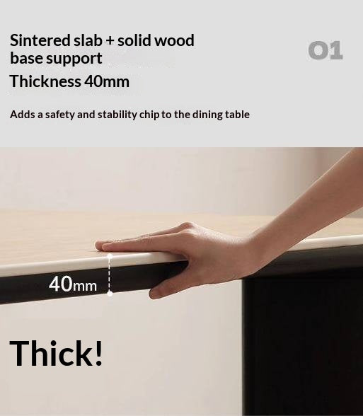 Oak Solid Wood Modern Cave Stone Rock Plate Dining Table