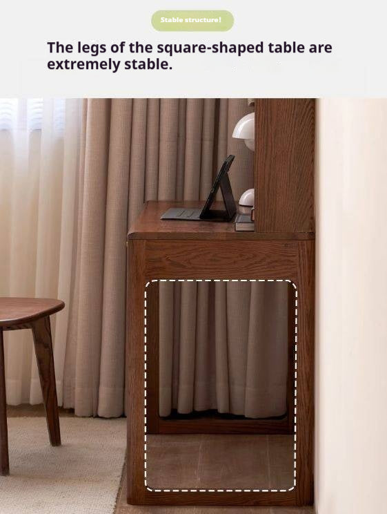 Oak Solid Wood Desk Bookshelf