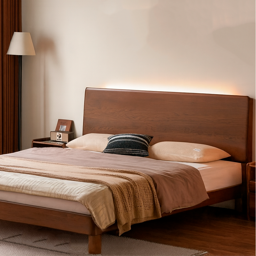Oak Solid Wood Modern Bed