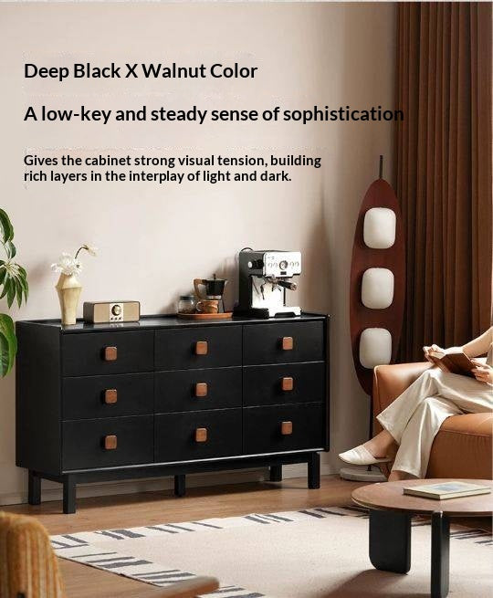 Rubberwood Solid Wood Antique-Style Bedroom Drawer cabinet