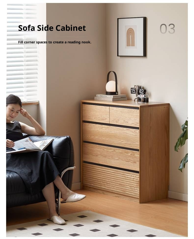 Oak Solid Wood Modern Minimalist Chest of Drawers