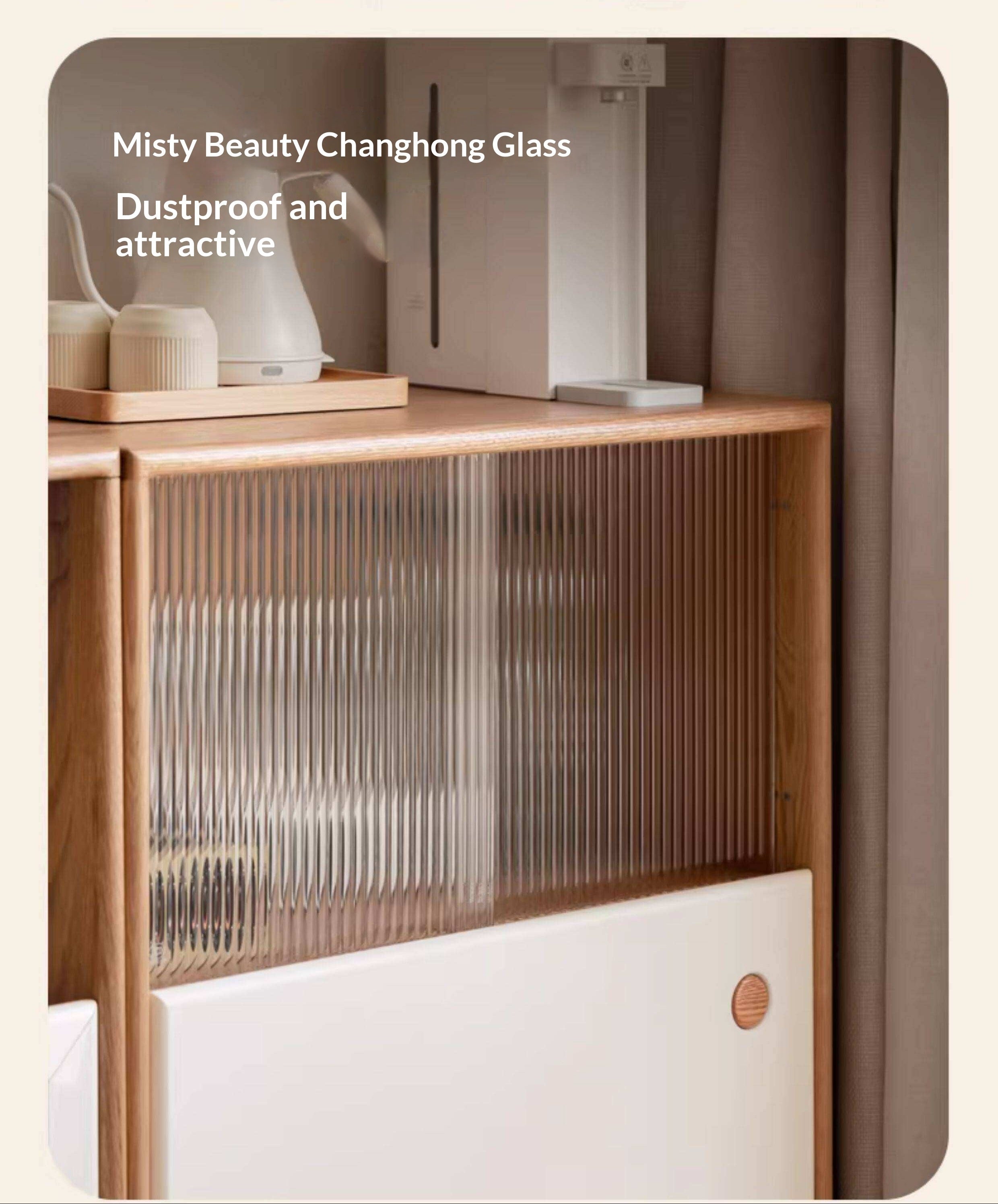 Oak, Beech Solid Wood Cream Style Module Combination Bookcase