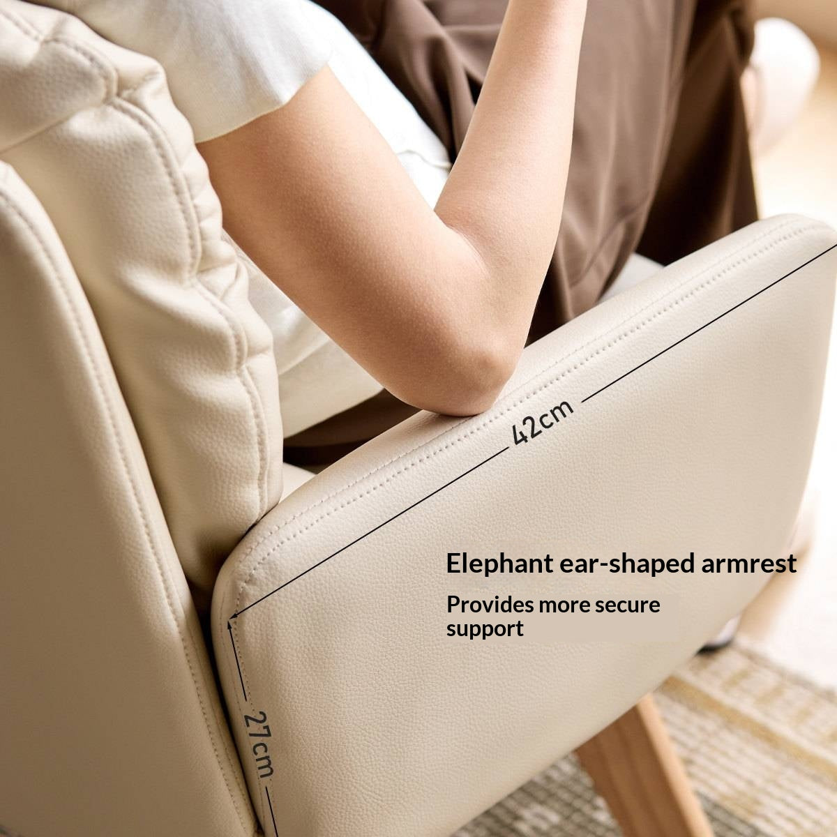 Beech Solid Wood Leather Soft Backrest Chair