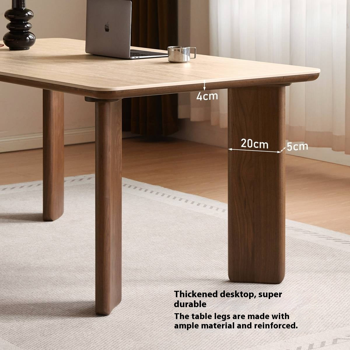 Black Walnut Solid Wood Rock Plate Dining Table