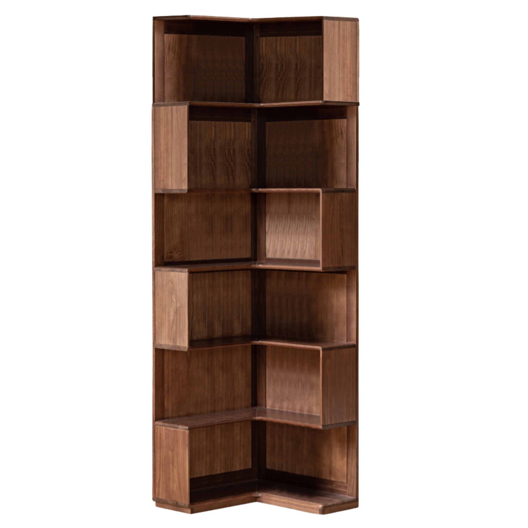 Black walnut solid wood corner storage bookcase<