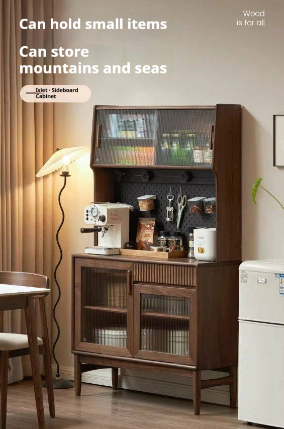 Black Walnut, Oak, South American Walnut Light Luxury Tableside Cabinet