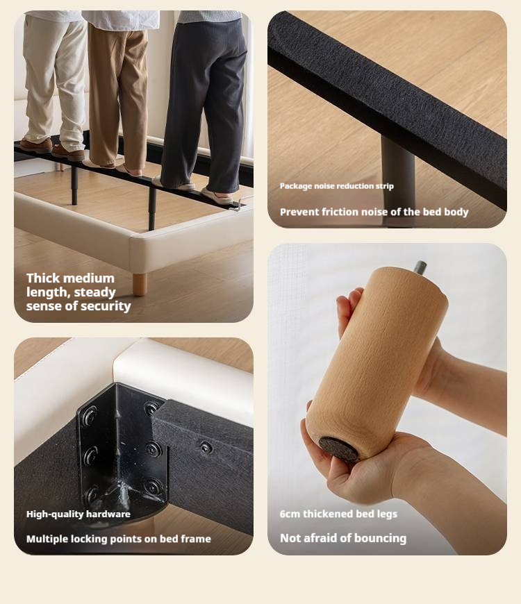 Сream style Organic Leather kid's Cloud Bed<