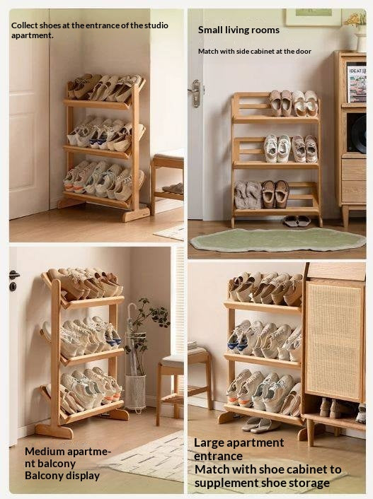 Beech Solid Wood Multi Layer Ultra Thin Shoe Racks
