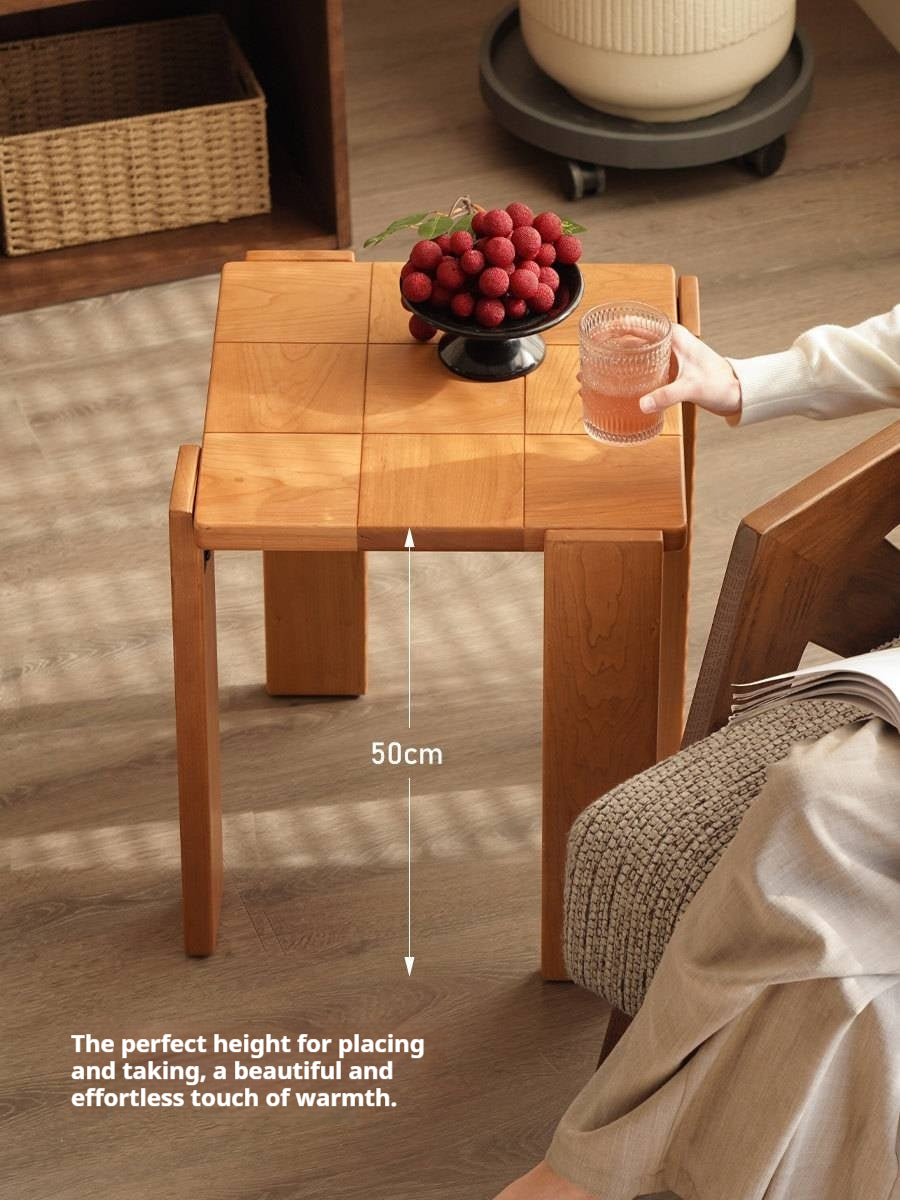 Black Walnut, Cherry Solid Wood Modern Square Side Table