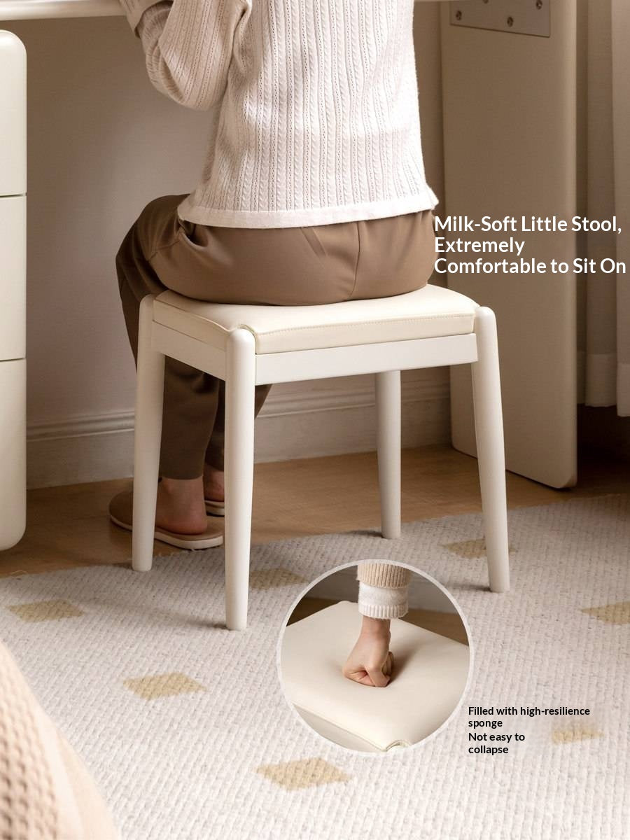 Birch Solid Wood, Solid Rubberwood Modern Simple Makeup Stool