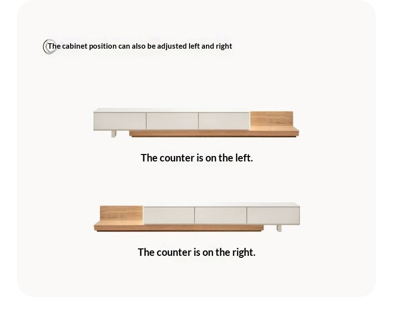 Tulipwood, Ash, Solid Rubberwood Retractable Floor TV Cabinet.