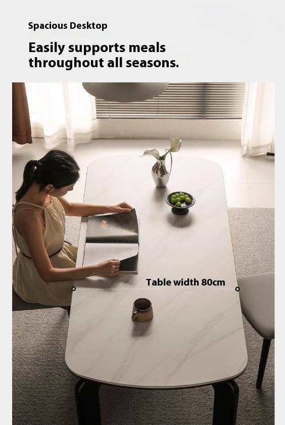 Solid Rubberwood Rock Board Dining Table