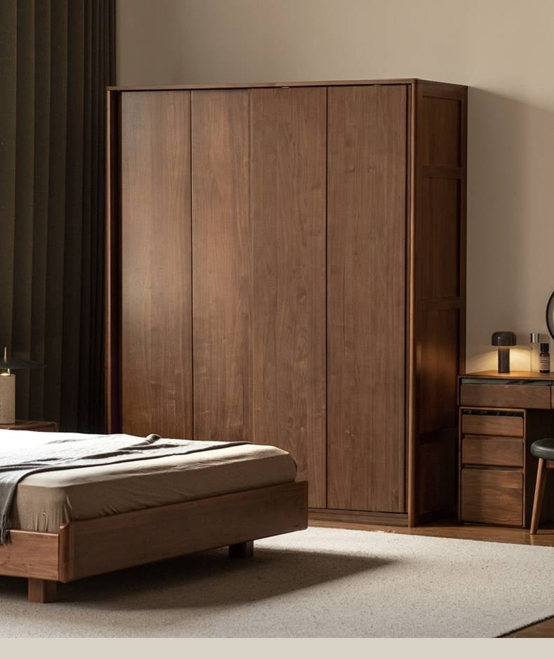 Black Walnut, Sandalwood Sliding Door Wardrobe.