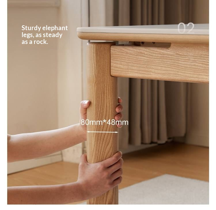 Ash, Oak Solid Wood Modern Minimalist Style Slab Dining Table