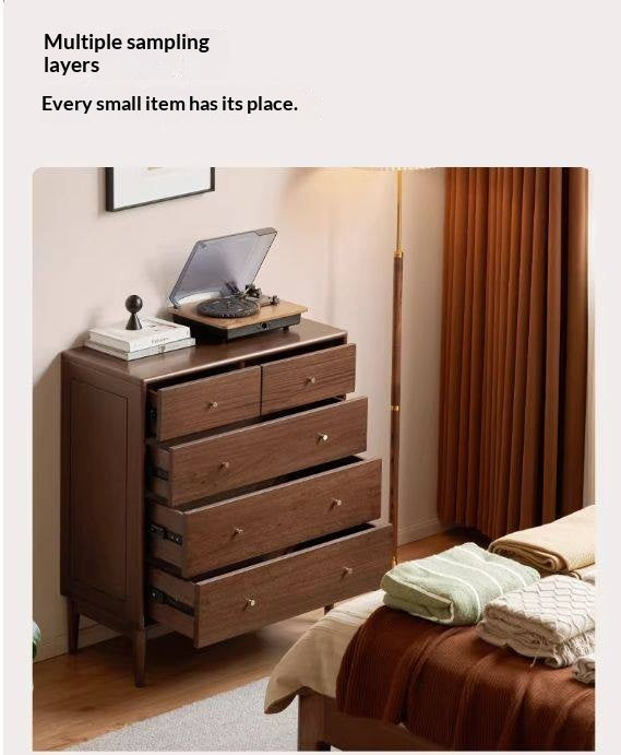 Red Zebrawood Solid Wood Modern Minimalist Chest of Drawers