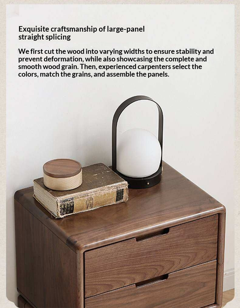Black Walnut, Ash Solid Wood Nordic Modern Nightstand