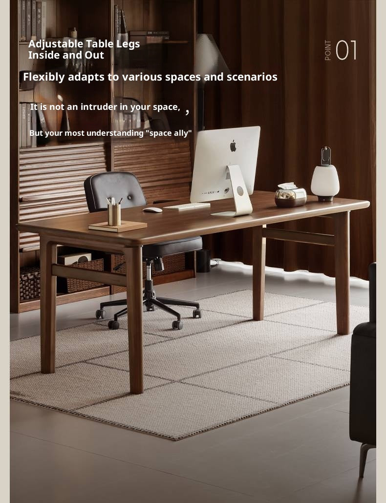 Black Walnut Solid Wood Modern Office Desk