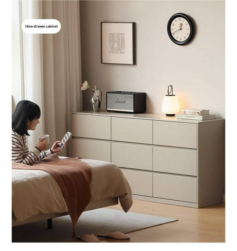 Poplar Solid Wood Light Luxury Six-Drawer Chest