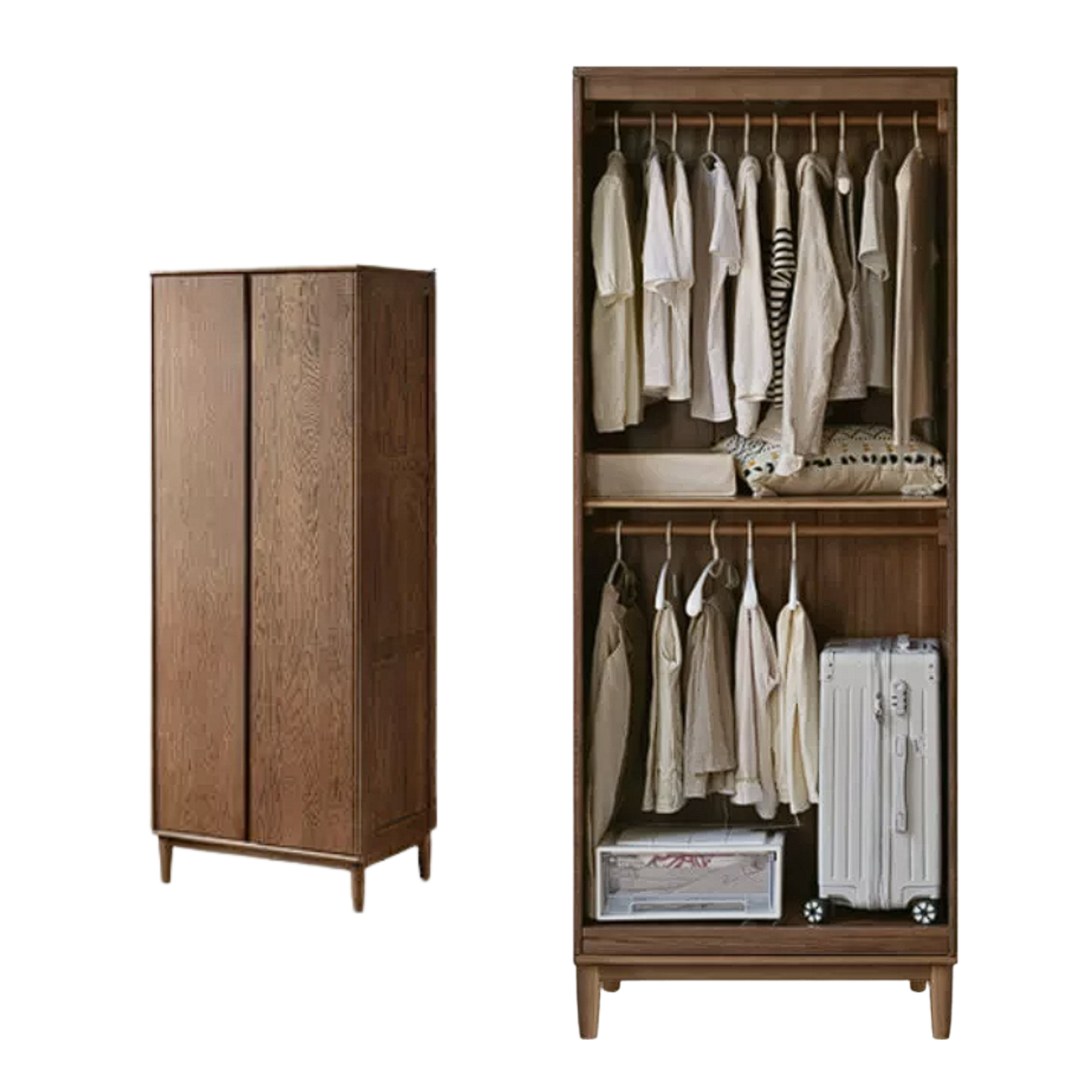 Oak Solid Wood Modern Wardrobe