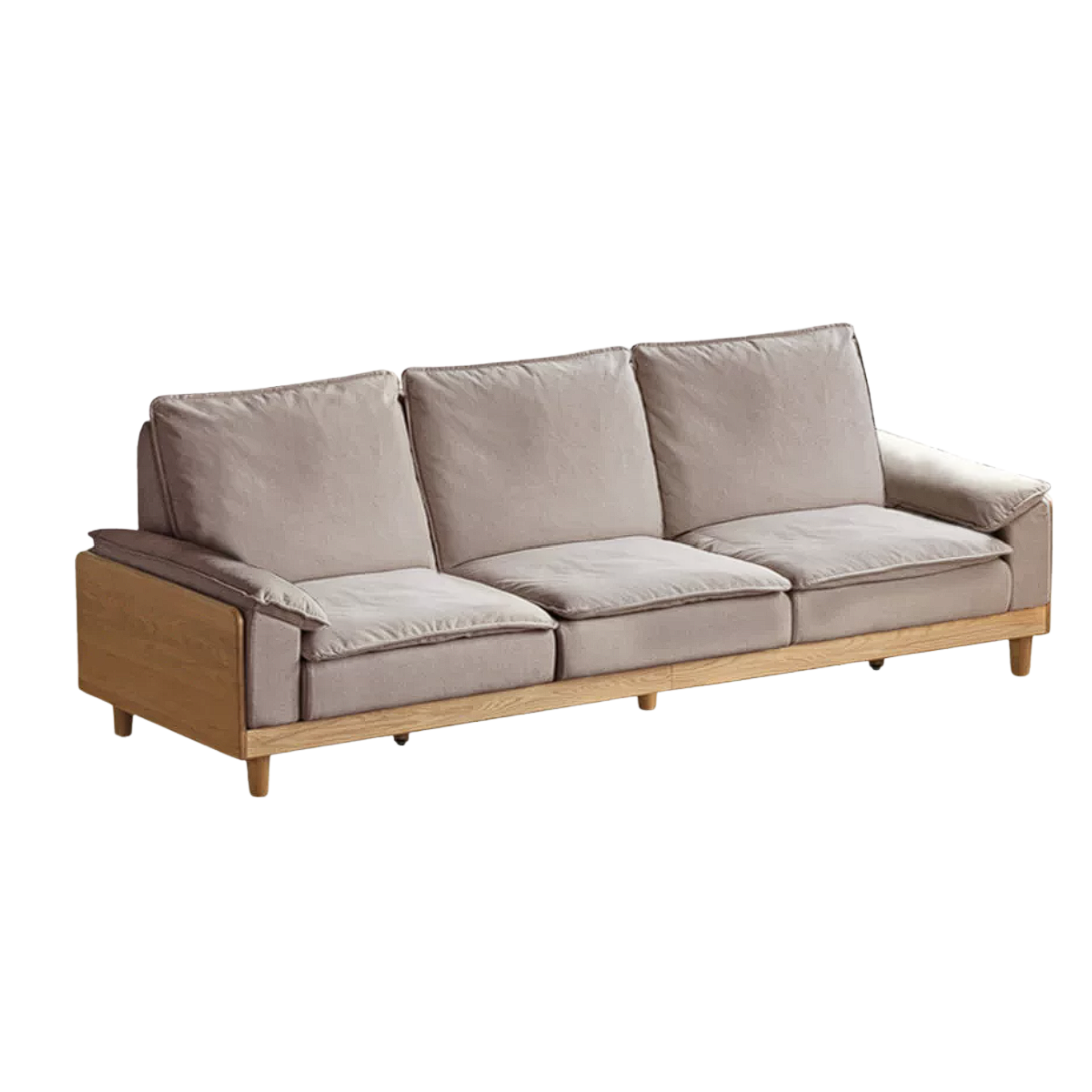 Red Oak, White Oak, Ash Solid Wood Linen Track Arm Sofa