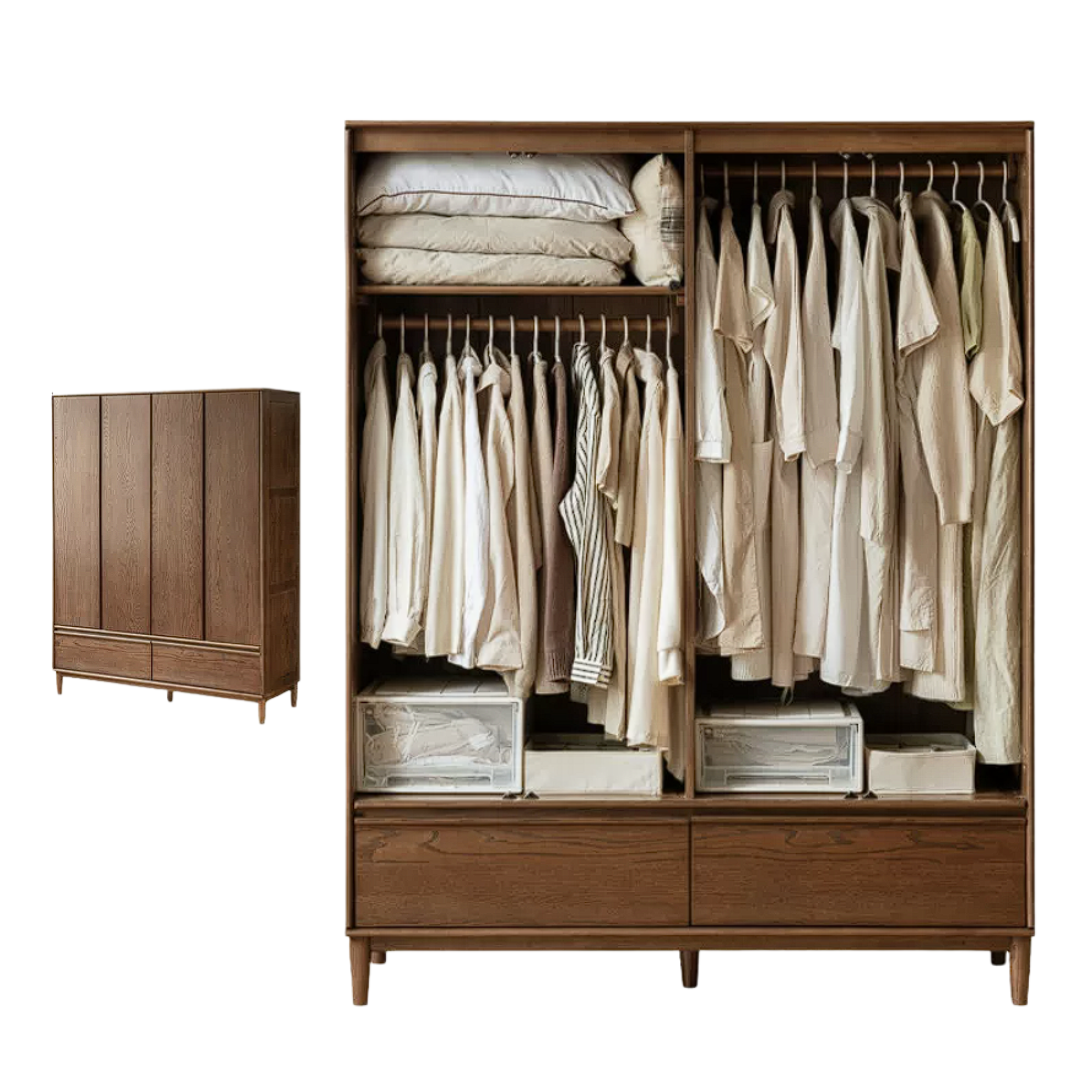 Oak Solid Wood Modern Off-Floor Wardrobe