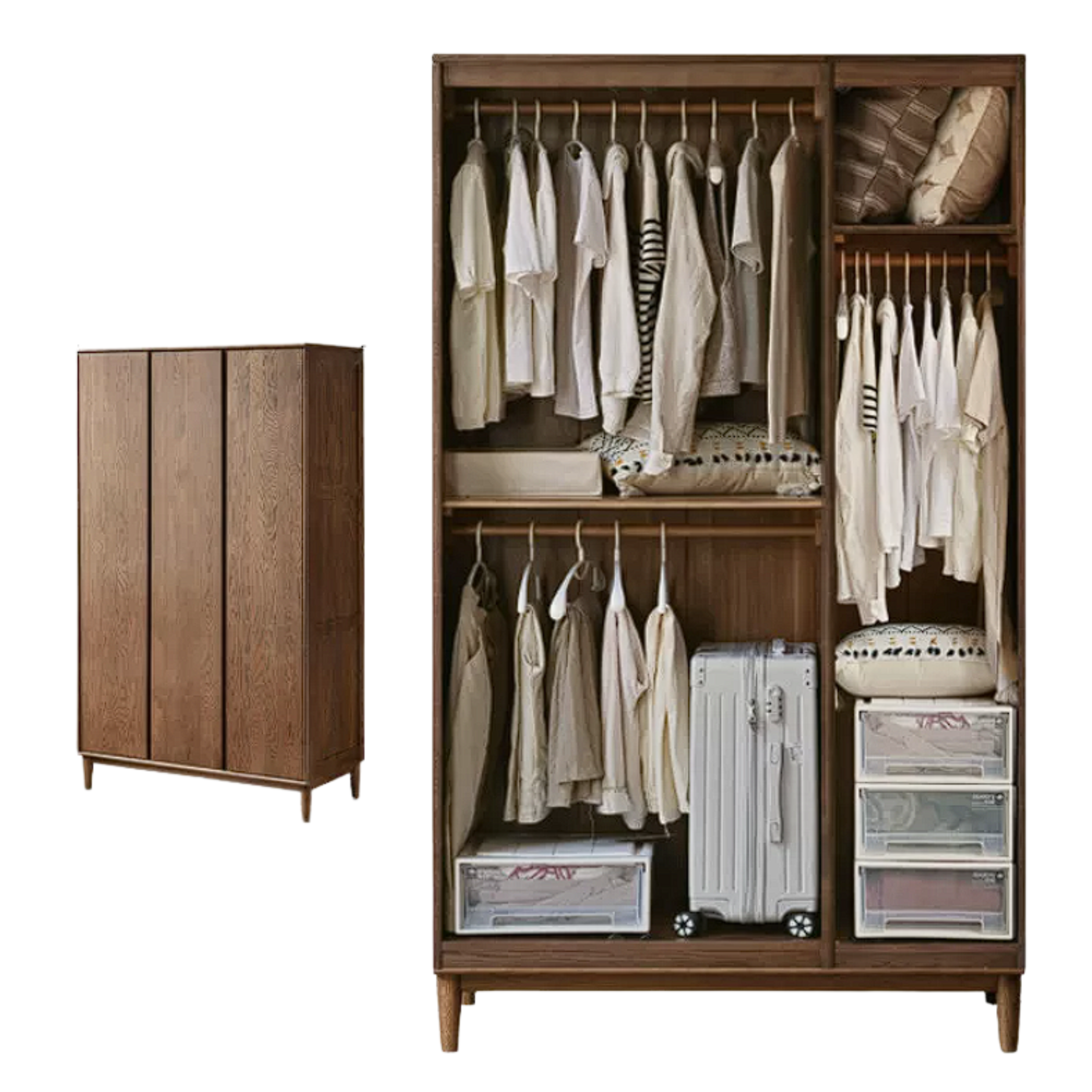 Oak Solid Wood Modern Off-Floor Wardrobe