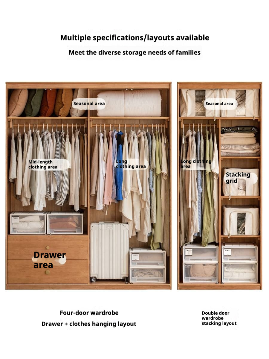 Сherry Solid Wood Exquisite Wardrobe.