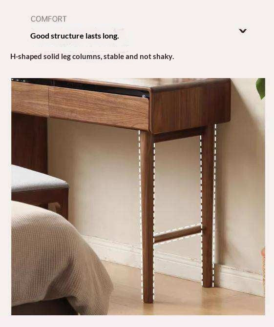 Black Walnut, Oak, Ash, Solid Longan Hardwood, Sandalwood Solid Wood Retractable Vanity Table.