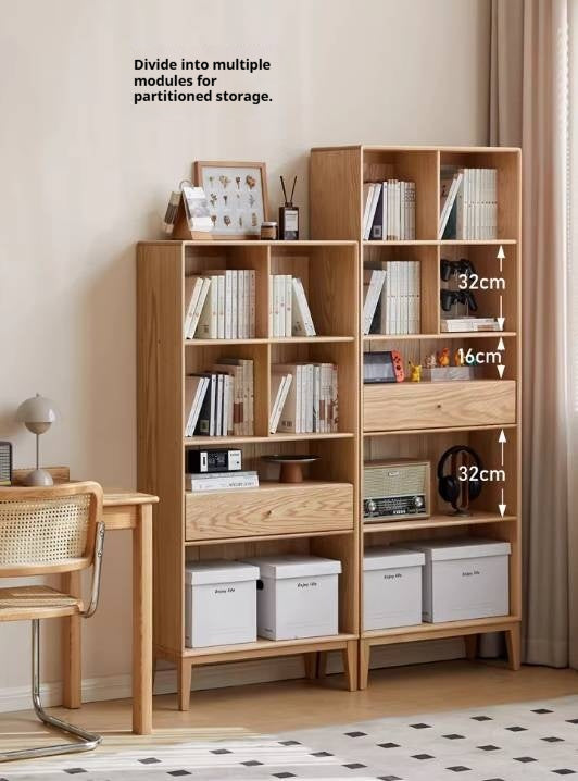 Oak Solid Wood Nordic Style Bookcase