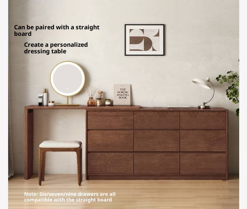 Oak Solid Wood Modern Drawer Cabinet