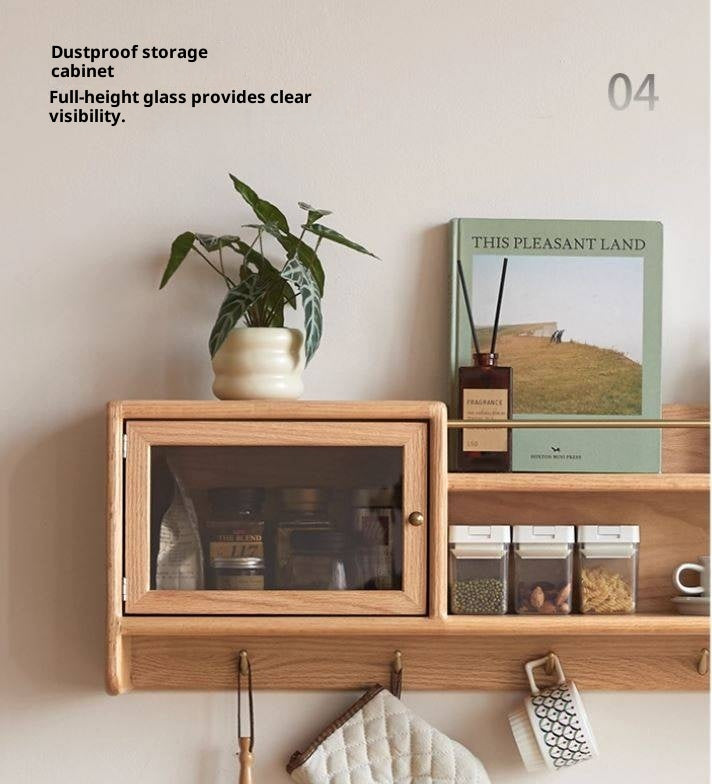 Oak Solid Wood Wall-Mounted Modern Cabinet