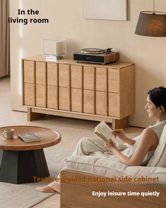 Ash Solid Wood Wabi-sabi Style Four-Drawer Chest