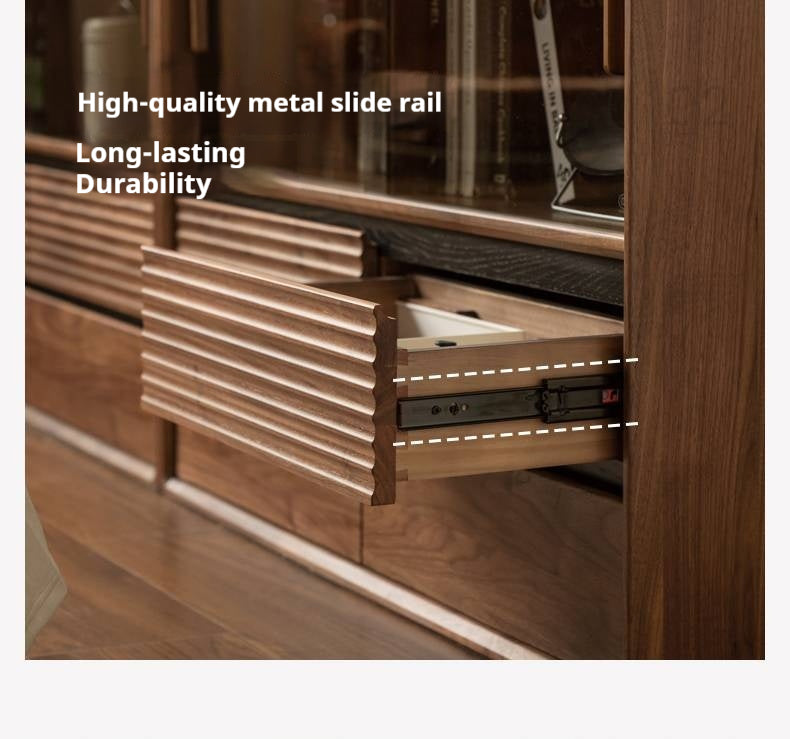 Black Walnut Solid Wood Italian Light Luxury Bookcase