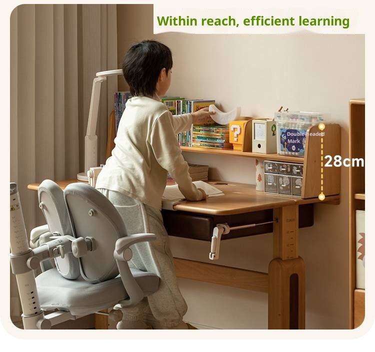 Beech Solid Wood Adjustable Height-Adjustable Study Desk