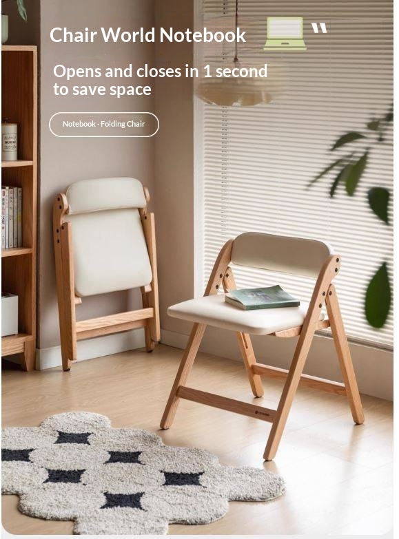 Solid Rubberwood, Oak Solid Wood Organic Leisure Folding Chair