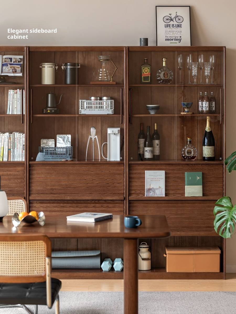 Oak Solid Wood Dustproof Bookcase