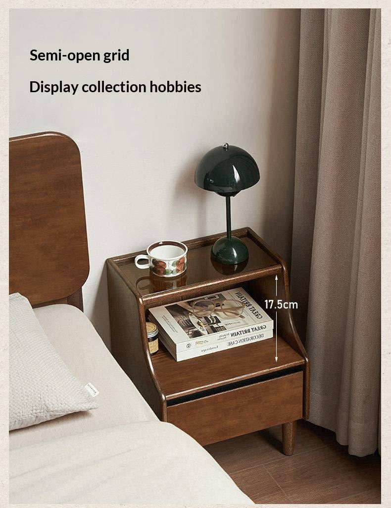 Oak Solid Wood, Solid Rubberwood Nightstand