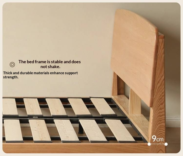 Oak Solid Wood Bed — Simple Floating Bed Design