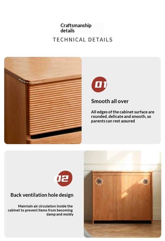 Cherry Solid Wood Six-Drawer Chest, Storage Chest