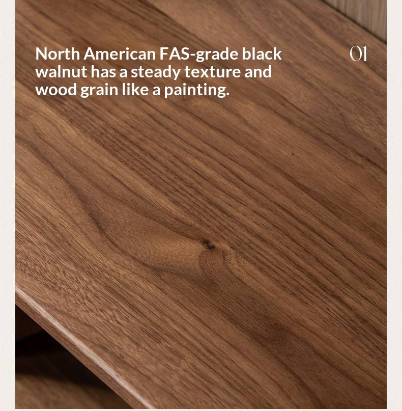 Black Walnut, Sandalwood Solid Wood Bookshelf with Light Luxury Display Shelves