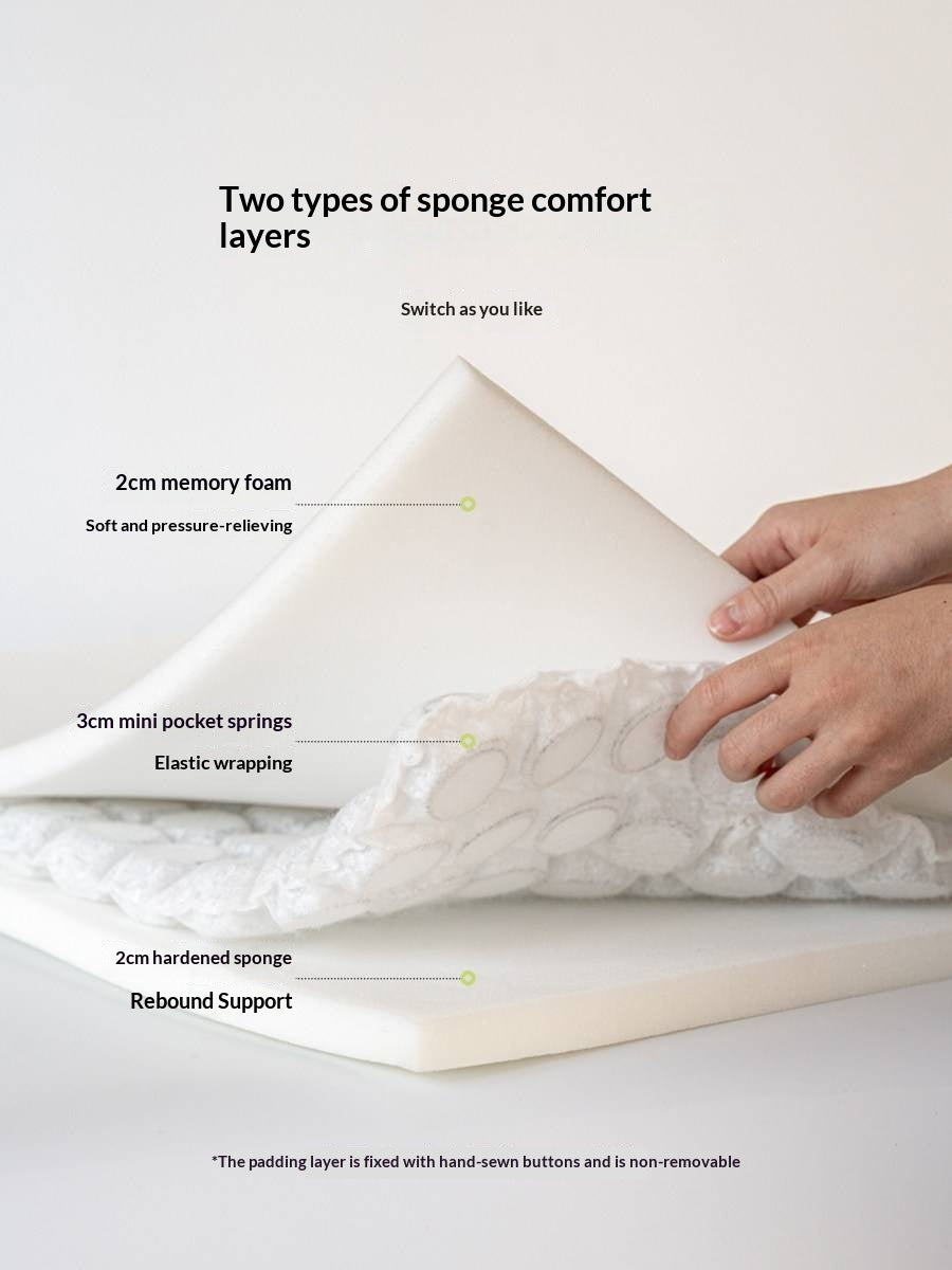Zero-Glue Thin Mattress — Bubble Spring Support, Hard Mattress